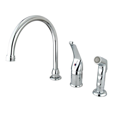 Kingston Brass Chatham Single Handle Kitchen Faucet with Non-Metallic Side Sprayer-Kitchen Faucets-Free Shipping-Directsinks.