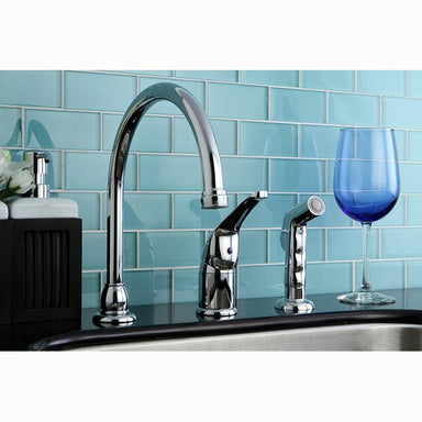 Kingston Brass Chatham Single Handle Kitchen Faucet with Non-Metallic Side Sprayer-Kitchen Faucets-Free Shipping-Directsinks.