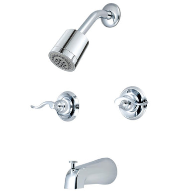 Kingston Brass Nuwave French Two Handle Tub and Shower Faucet-Shower Faucets-Free Shipping-Directsinks.