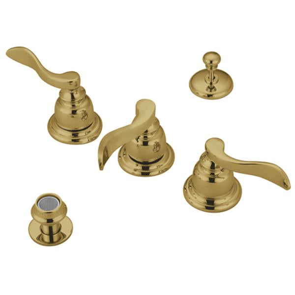 Kingston Brass NuWave French Bidet Faucet with Three Lever Handle and ABS/Brass Pop-up-Bidet-Free Shipping-Directsinks.
