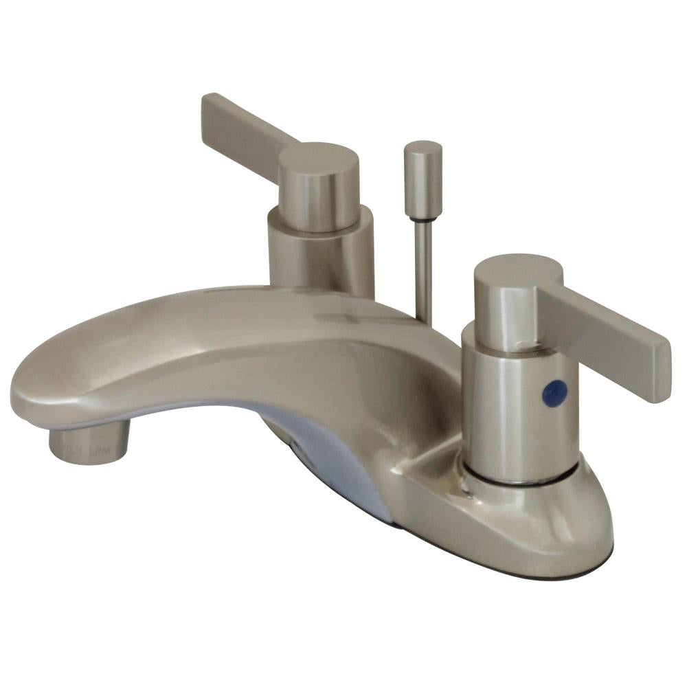 Kingston Brass NuvoFusion Double Handle 4" Centerset Lavatory Faucet with Brass Pop-up-Bathroom Faucets-Free Shipping-Directsinks.