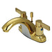 Kingston Brass NuvoFusion 4" Centerset Double Handle Lavatory Faucet with Brass Pop-up-Bathroom Faucets-Free Shipping-Directsinks.