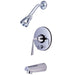 Kingston Brass Contemporary Silver Sage Single Handle Tub and Shower Faucet-Shower Faucets-Free Shipping-Directsinks.