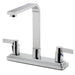 Kingston Brass NuvoFusion Double Handle High Rise Spout Kitchen Faucet-Kitchen Faucets-Free Shipping-Directsinks.