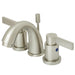 Kingston Brass NuvoFusion Double Handle 4" to 8" Mini Widespread Lavatory Faucet with Brass Pop-up-Bathroom Faucets-Free Shipping-Directsinks.