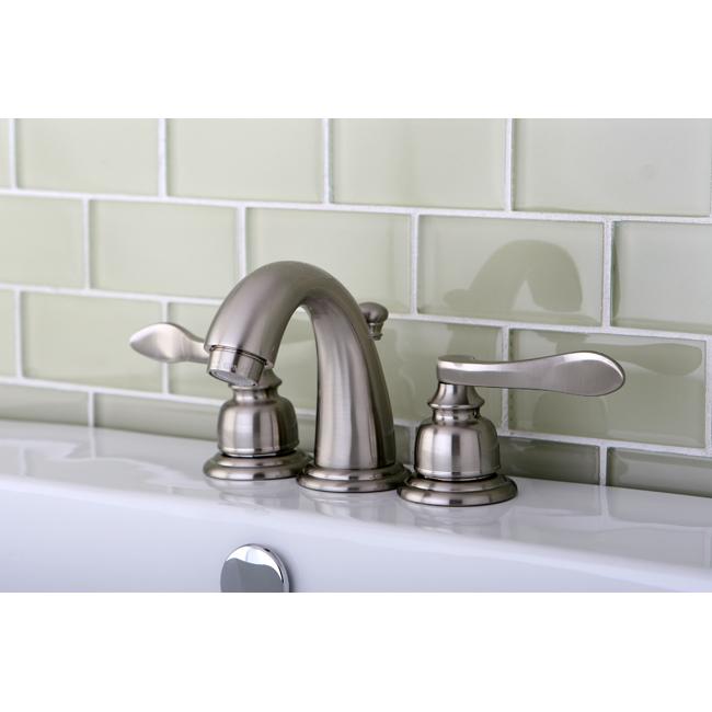 Kingston Brass NuWave French Mini Widespread Lavatory Faucet with ABS/Brass Pop-up-Bathroom Faucets-Free Shipping-Directsinks.
