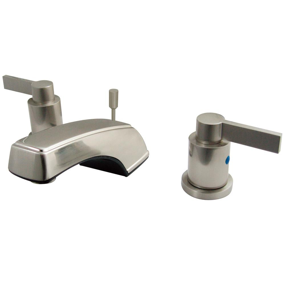 Kingston Brass NuvoFusion KB8928NDL Double Handle Widespread Lavatory Faucet with Brass Pop-up-Bathroom Faucets-Free Shipping-Directsinks.