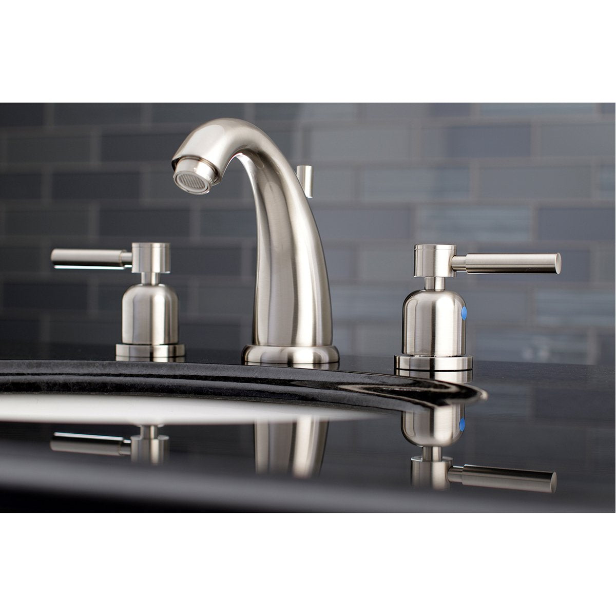 Kingston Brass KB8988DL 8-Inch Widespread Bathroom Faucet in Brushed Nickel