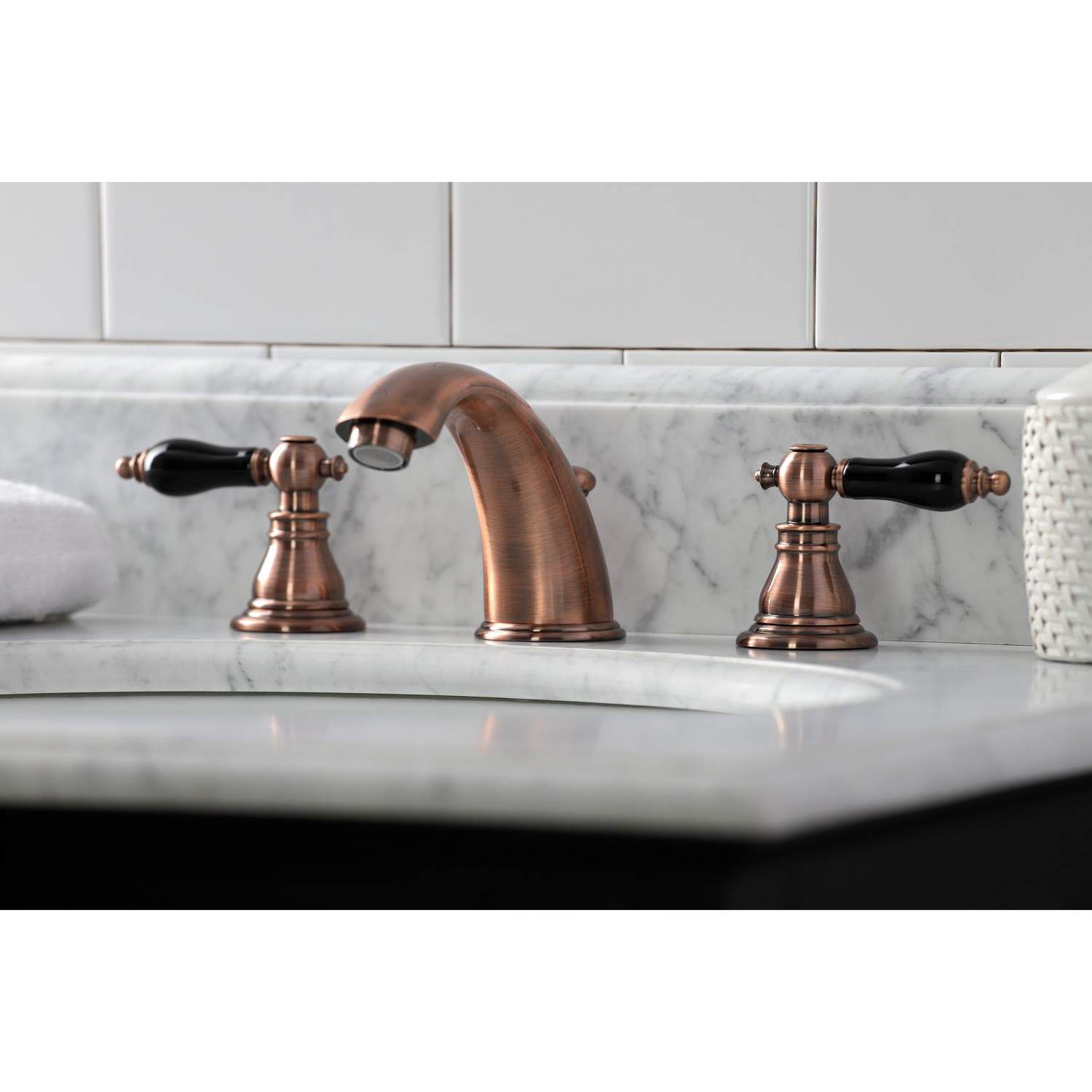 Kingston Brass KB96XAKL-P Duchess Widespread Bathroom Faucet with Plastic Pop-Up
