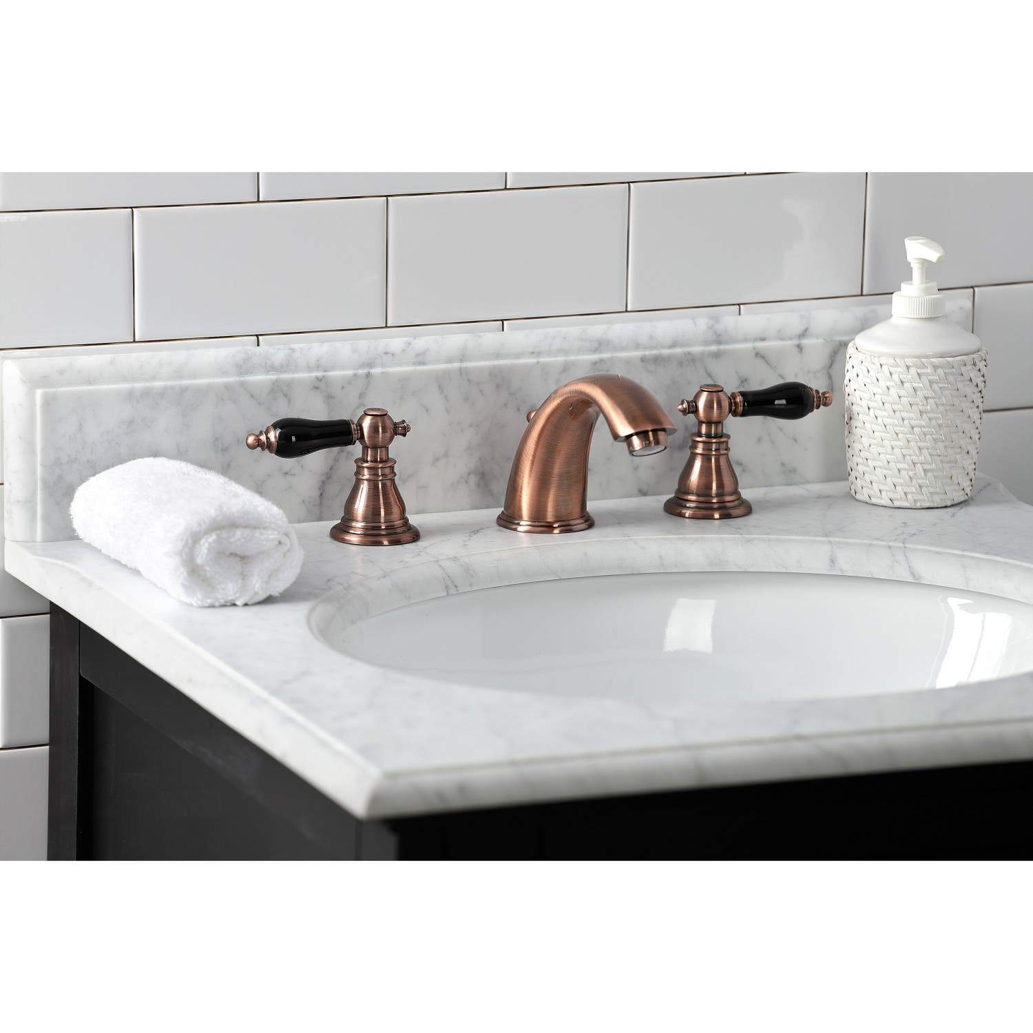 Kingston Brass KB96XAKL-P Duchess Widespread Bathroom Faucet with Plastic Pop-Up