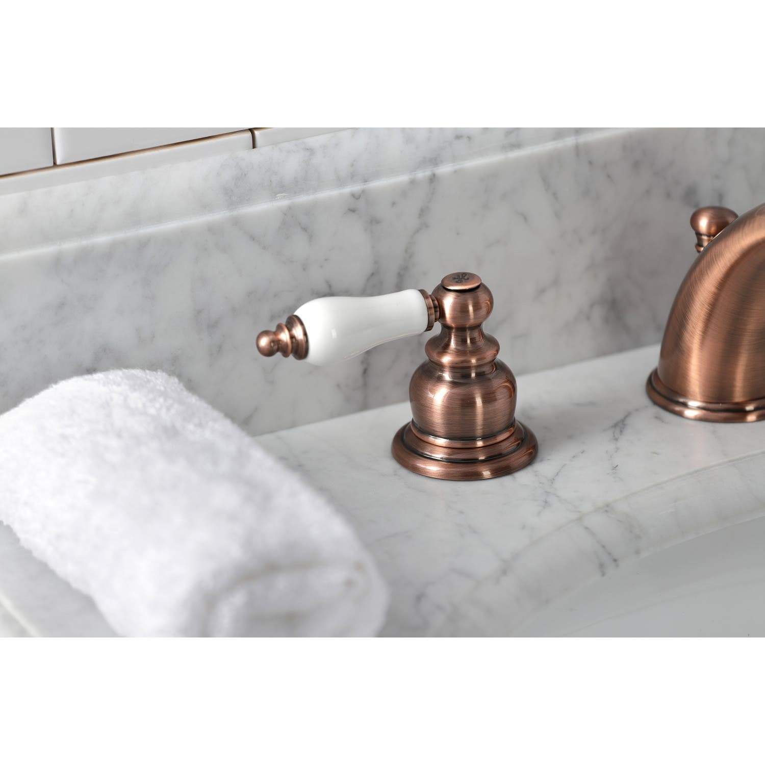 Kingston Brass KB966PL Magellan Widespread Bathroom Faucet, Antique Copper