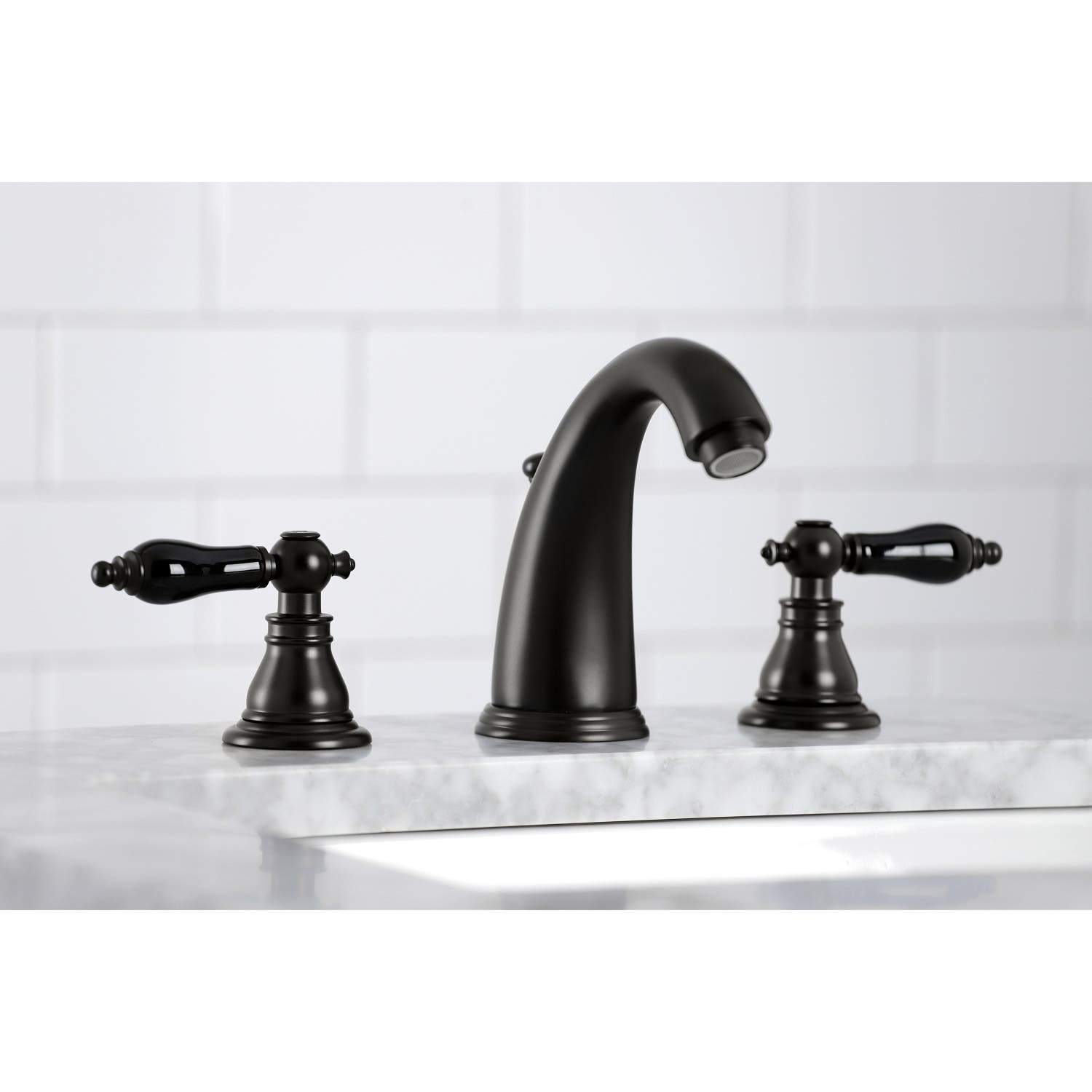 Kingston Brass KB98XAKL-P Duchess Widespread Bathroom Faucet with Plastic Pop-Up