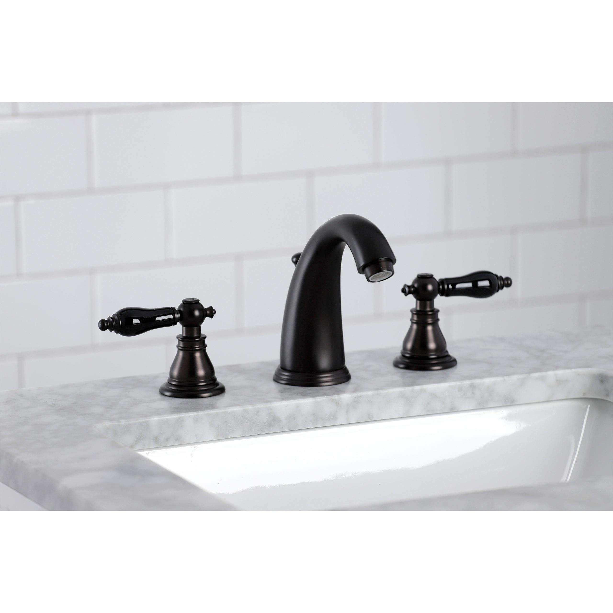 Kingston Brass KB98XAKL-P Duchess Widespread Bathroom Faucet with Plastic Pop-Up