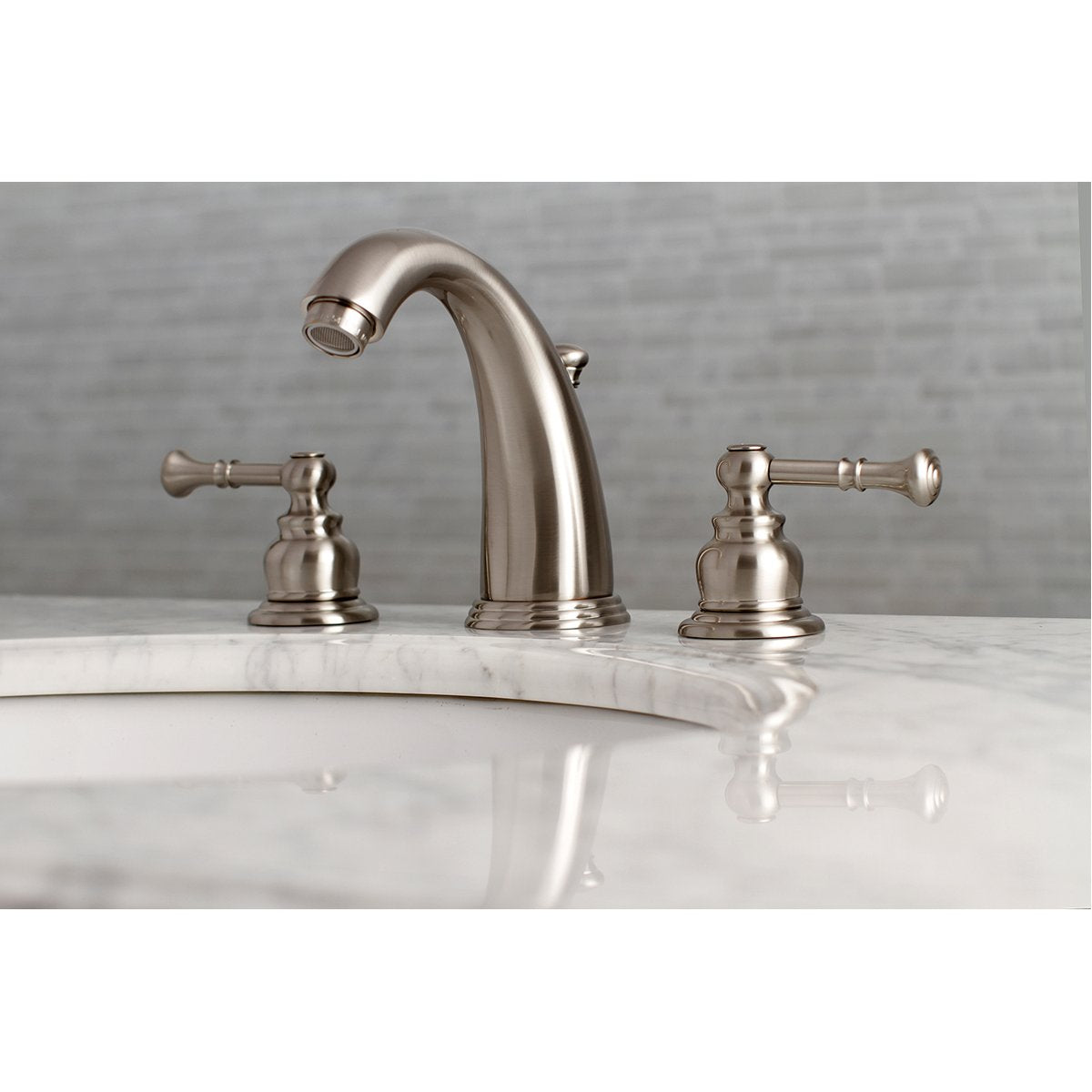 Kingston Brass Naples Deck Mount Widespread Bathroom Faucet