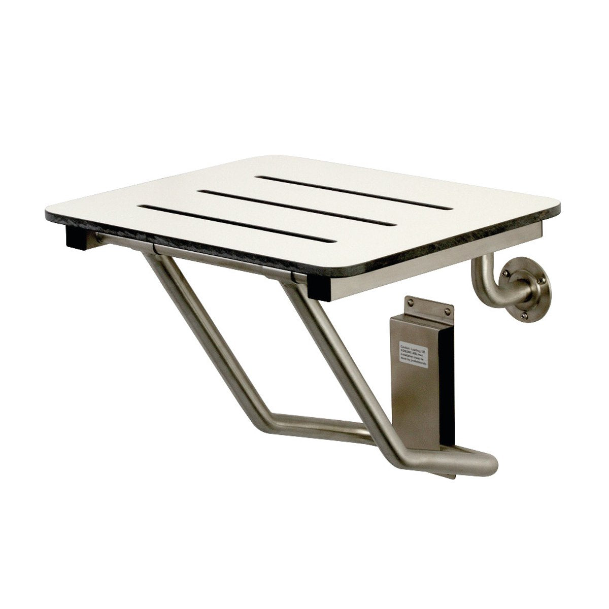 Kingston Brass Adascape 18" x 16" Wall Mount Fold Down Shower Seat in Brushed Stainless Steel