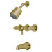 Kingston Brass NuvoFusion KBX8132NDL Three Handle Tub and Shower Faucet-Shower Faucets-Free Shipping-Directsinks.