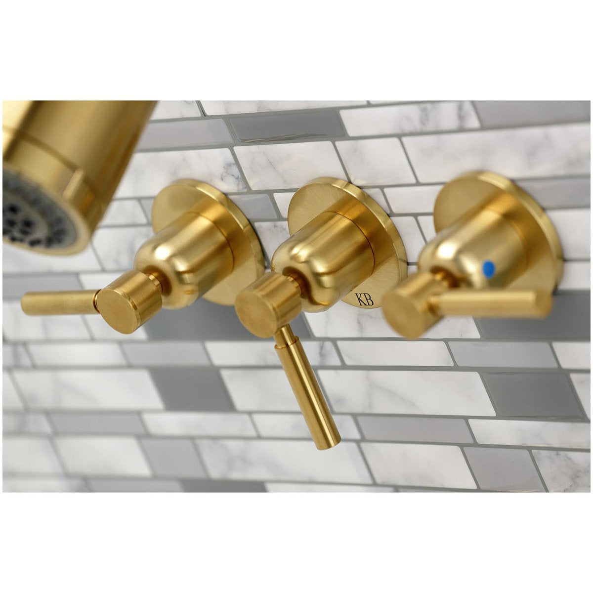 Kingston Brass Concord 7.13" x 14.13" Three-Handle Tub and Shower Faucet