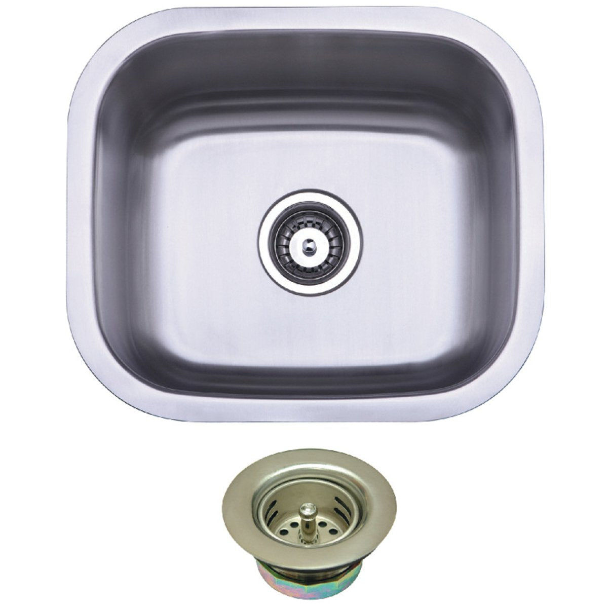 Kingston Brass Undermount Stainless Steel Single Bowl Bar Sink Combo with Strainer
