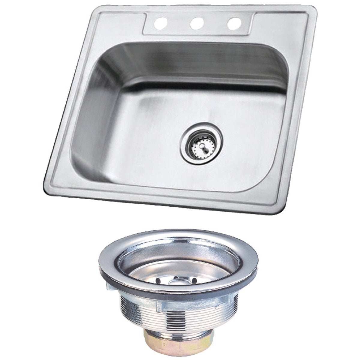 Kingston Brass Stainless Steel Self-Rimming Single Bowl Kitchen Sink