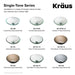 KRAUS 14 Inch Glass Vessel Sink in Clear Black-Bathroom Sinks-DirectSinks