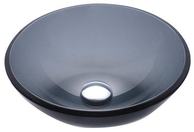 KRAUS 14 Inch Glass Vessel Sink in Clear Black-KRAUS-DirectSinks