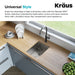 KRAUS 14" Undermount Single Bowl Stainless Steel Kitchen Bar Sink-Kitchen Sinks-DirectSinks