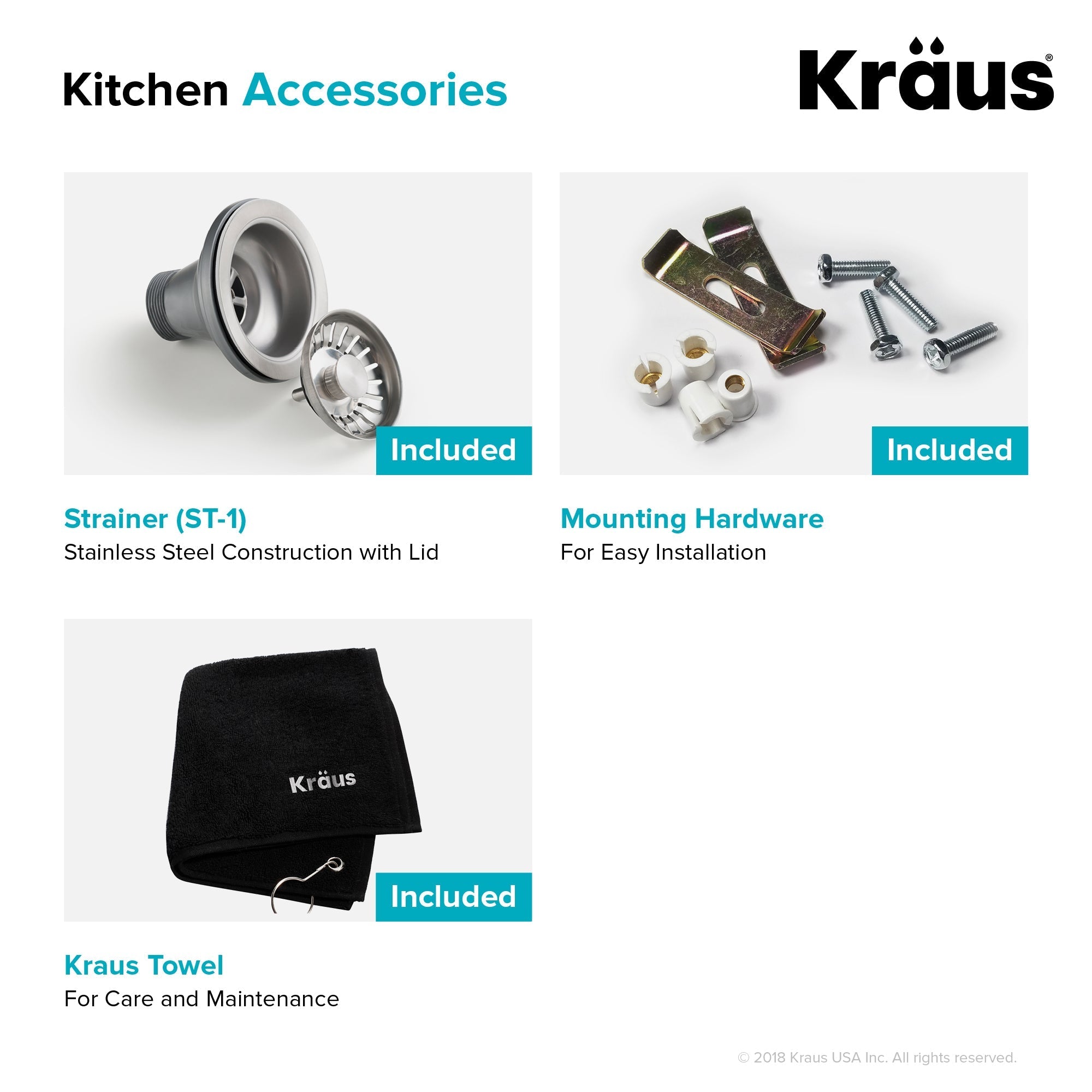 KRAUS 15" Undermount Single Bowl 18 Gauge Stainless Steel Bar Sink with NoiseDefend Soundproofing-Kitchen Sinks-DirectSinks
