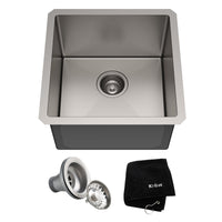 KRAUS 17" Undermount Single Bowl Stainless Steel Kitchen Bar Sink