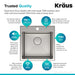 KRAUS 18" x 18" Drop-In 16 Gauge Single Bowl Stainless Steel Bar Sink-Kitchen Sinks-DirectSinks
