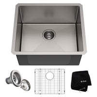 KRAUS 21" 16 Gauge Undermount Single Bowl Stainless Steel Kitchen Sink