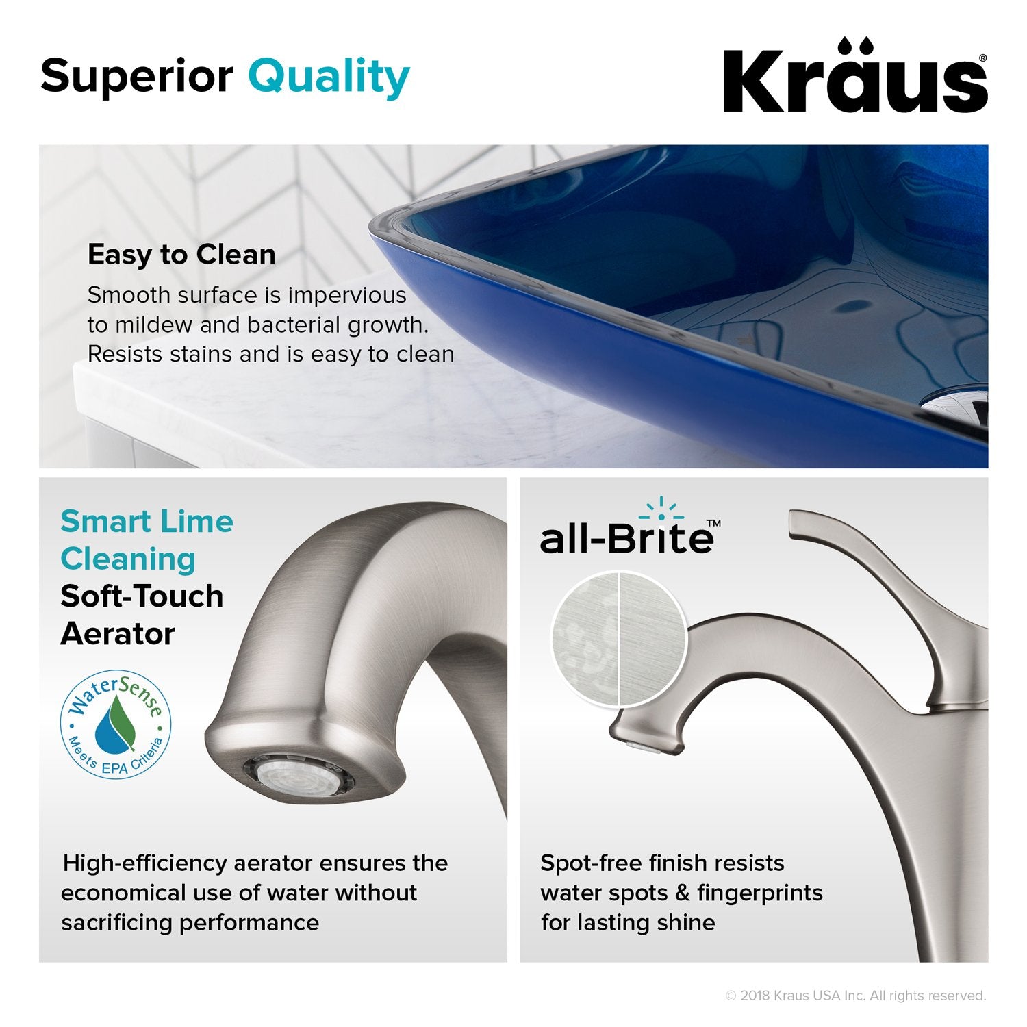 KRAUS 22-Inch Rectangular Blue Glass Bathroom Vessel Sink and Arlo Faucet Combo Set with Pop-Up Drain-Bathroom Sinks & Faucet Combos-DirectSinks