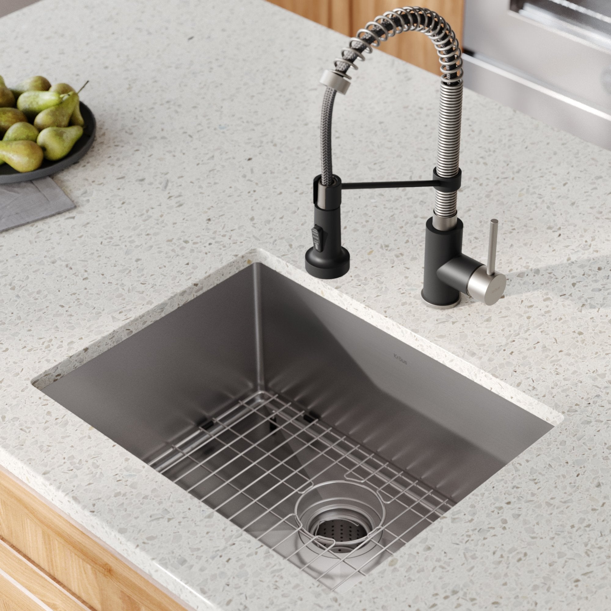 KRAUS 23" Stainless Steel Kitchen Sink and Kitchen Faucet-Kitchen Sink & Faucet Combos-KRAUS