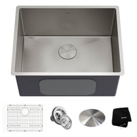 KRAUS 24" Undermount 16 Gauge Stainless Steel Laundry Utility Sink