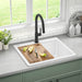 KRAUS 25” Drop-In Granite Composite Workstation Kitchen Sink in White-DirectSinks