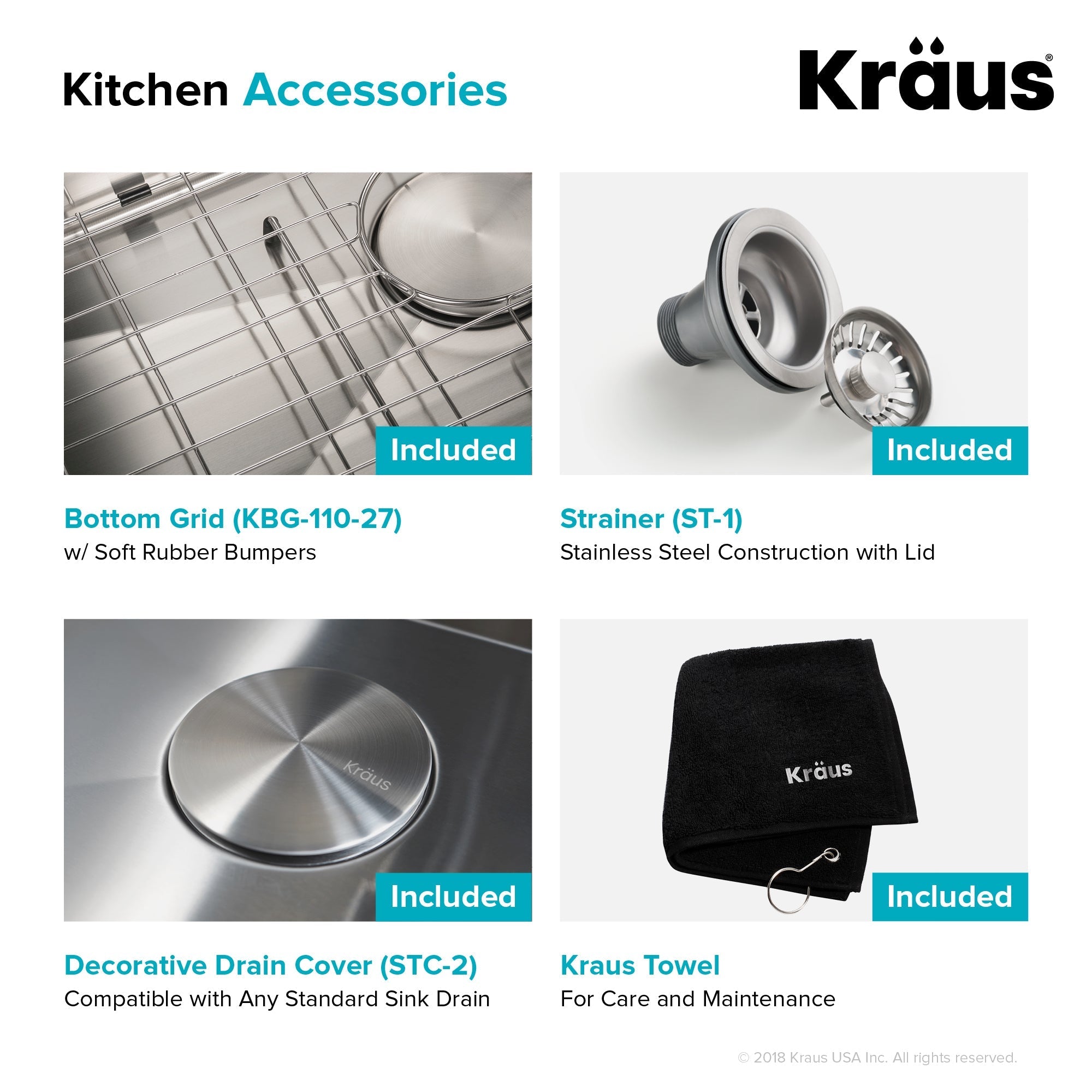 KRAUS 27" 16 Gauge Undermount Single Bowl Stainless Steel Kitchen Sink with Off Center Drain-Kitchen Sinks-DirectSinks