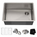 KRAUS 27" 16 Gauge Undermount Single Bowl Stainless Steel Kitchen Sink with Off Center Drain-Kitchen Sinks-KRAUS