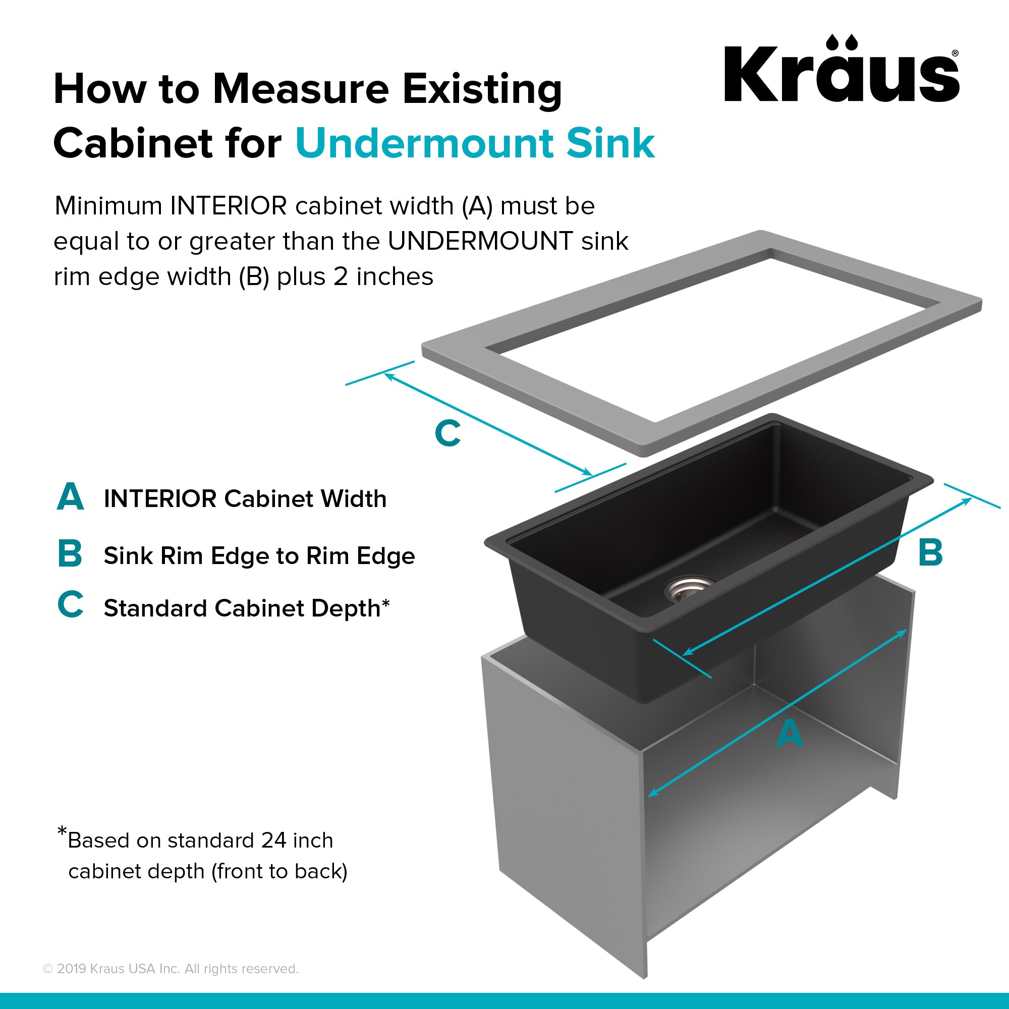 KRAUS 31" Undermount Single Bowl Black Onyx Granite Kitchen Sink-Kitchen Sinks-DirectSinks