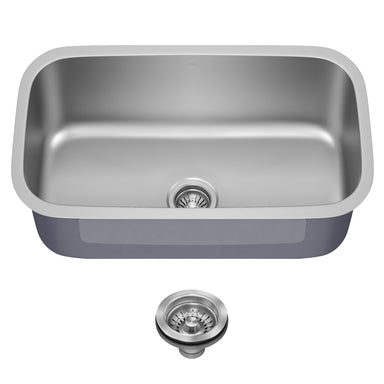 KRAUS 31" Undermount Single Bowl 18 Gauge Stainless Steel Kitchen Sink with NoiseDefend Soundproofing-Kitchen Sinks-DirectSinks