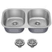 KRAUS 32" Undermount 50/50 Double Bowl 18 Gauge Stainless Steel Kitchen Sink-Kitchen Sinks-DirectSinks
