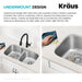 KRAUS 32" Undermount 50/50 Double Bowl 18 Gauge Stainless Steel Kitchen Sink-Kitchen Sinks-DirectSinks