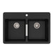 KRAUS 33" Dual Mount 50/50 Double Bowl Black Onyx Granite Kitchen Sink-Kitchen Sinks-DirectSinks