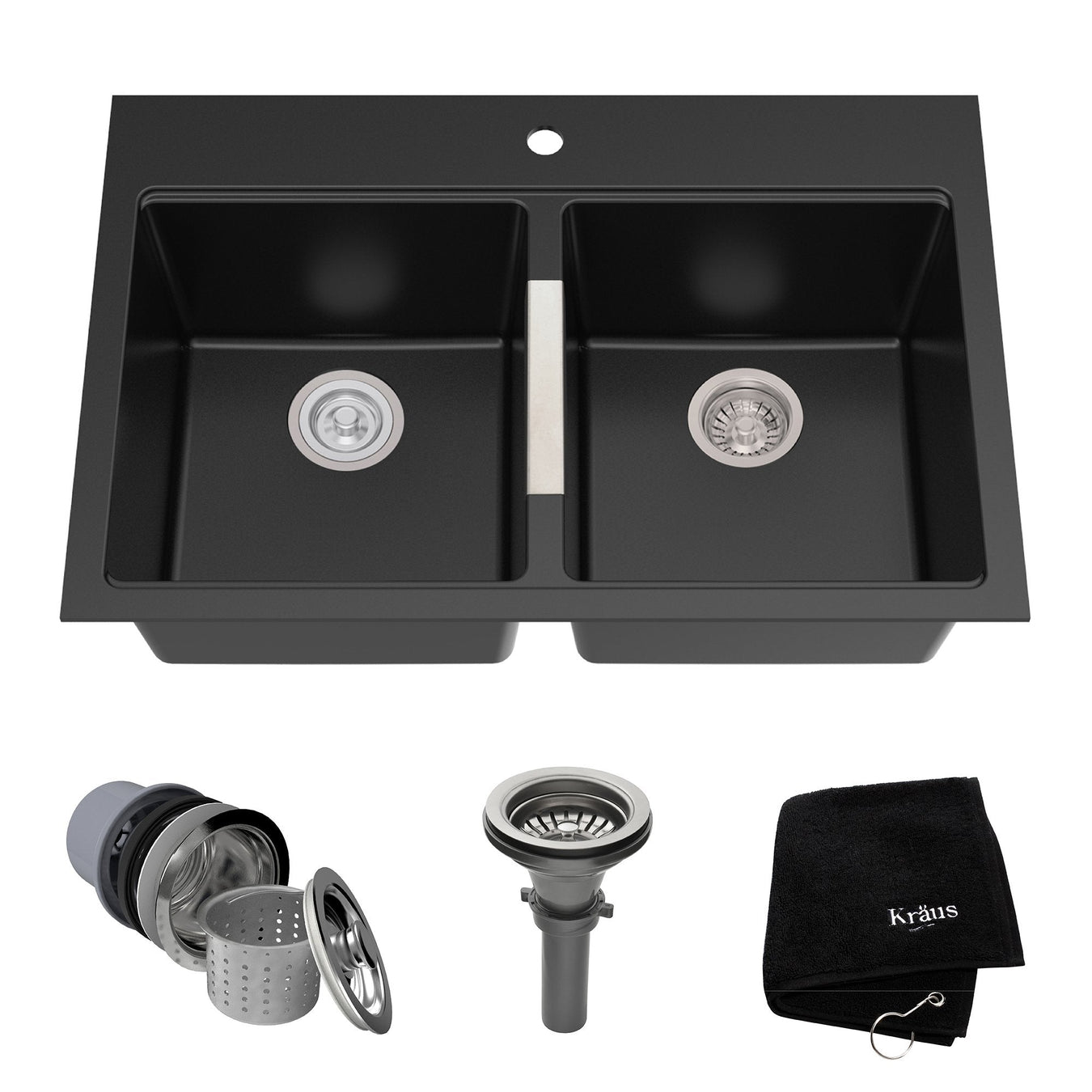 Kraus Double Bowl Drop-in Kitchen Sinks