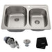 KRAUS 33 Inch Topmount 60/40 Double Bowl 18 Gauge Stainless Steel Kitchen Sink with NoiseDefendÃ€žSoundproofing-Kitchen Sinks-KRAUS