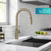 KRAUS Allyn Brushed Gold Single Handle Kitchen Faucet with Diamond Cut-Kitchen Faucets-DirectSinks