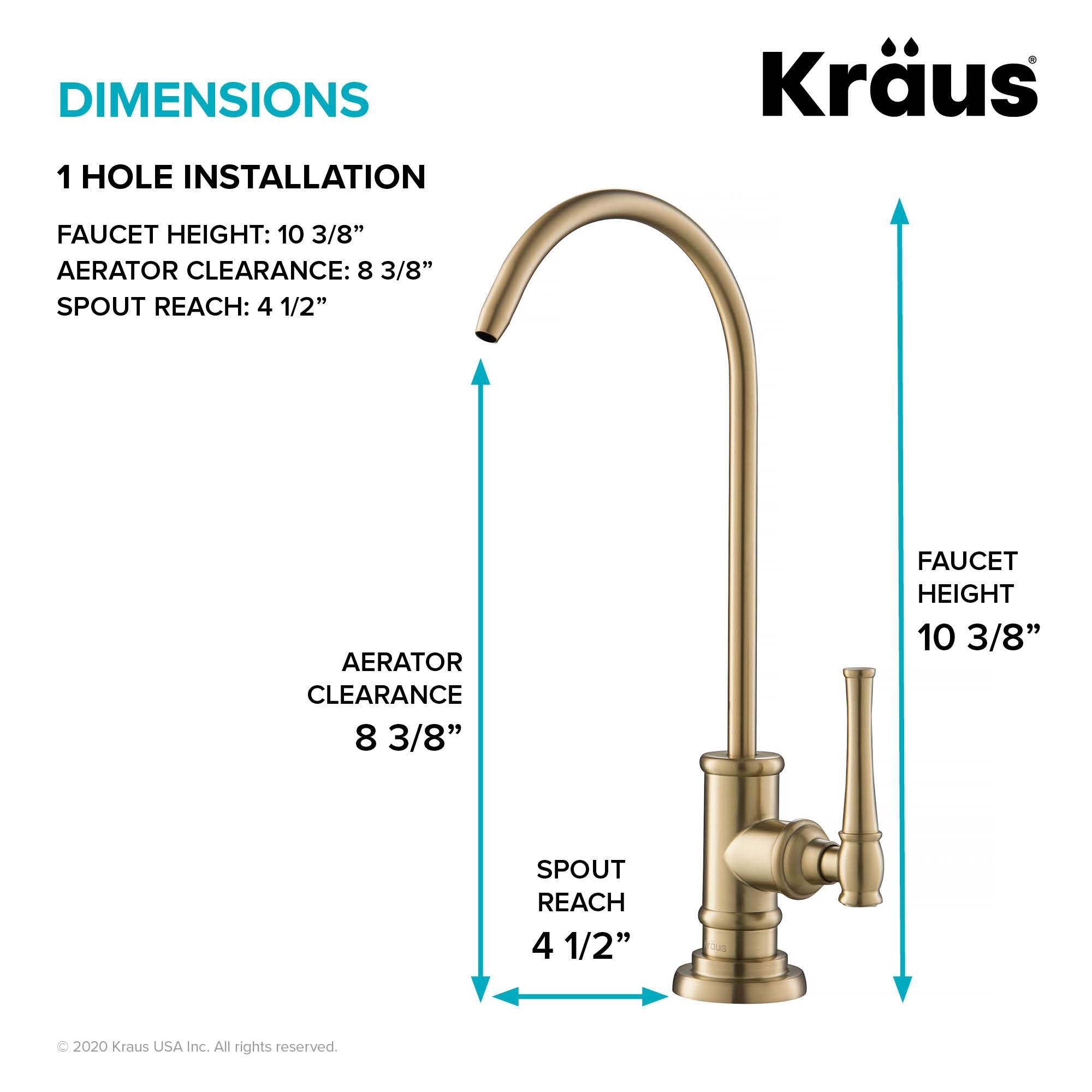 KRAUS Allyn Drinking Water Dispenser Kitchen Faucet in Brushed Gold FF-102BG | DirectSinks