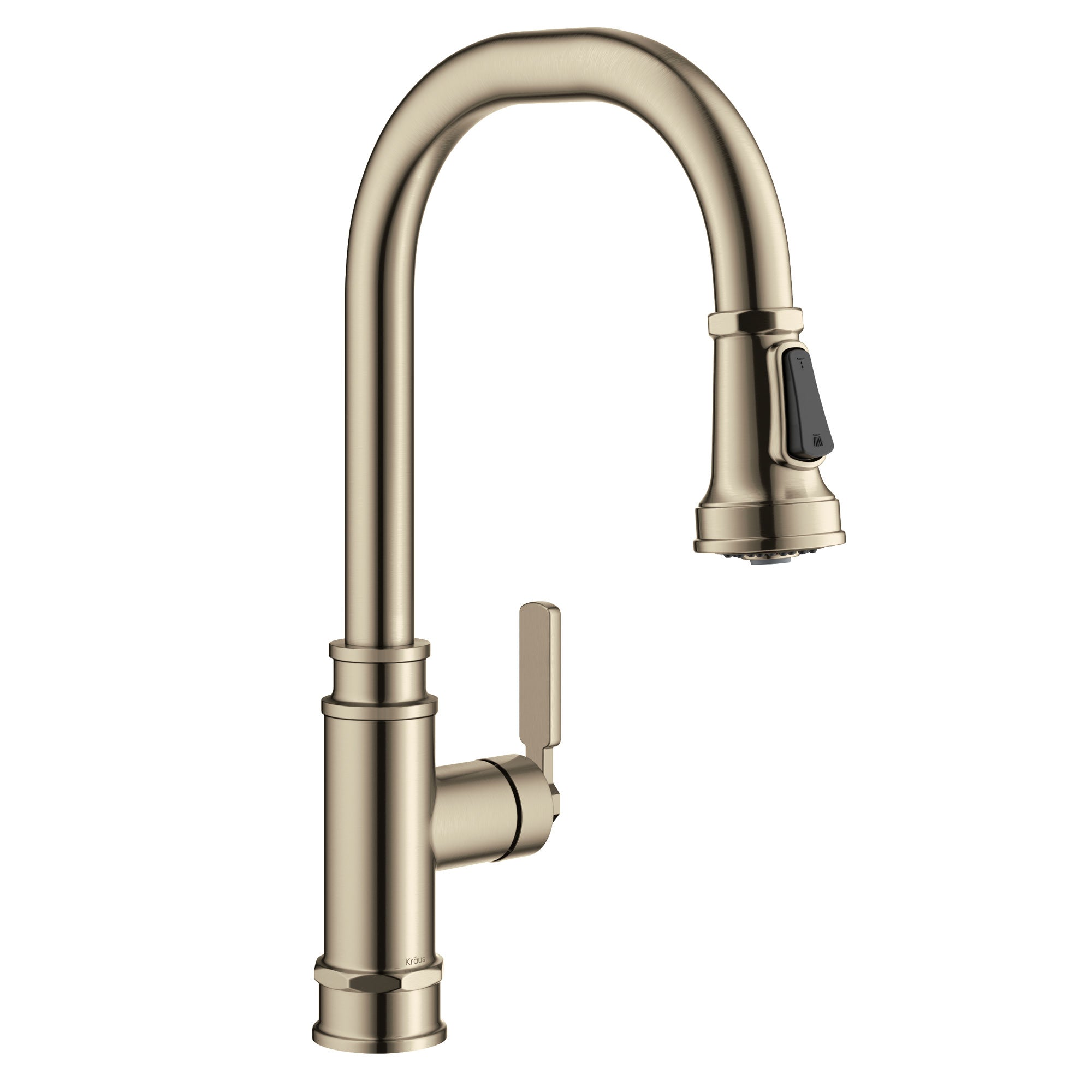 KRAUS Allyn Industrial Pull-Down Kitchen Faucet in Antique Champagne Bronze-Faucets-DirectSinks