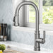 KRAUS Allyn Industrial Pull-Down Kitchen Faucet in Spot-Free Stainless Steel-Kitchen Faucets-DirectSinks