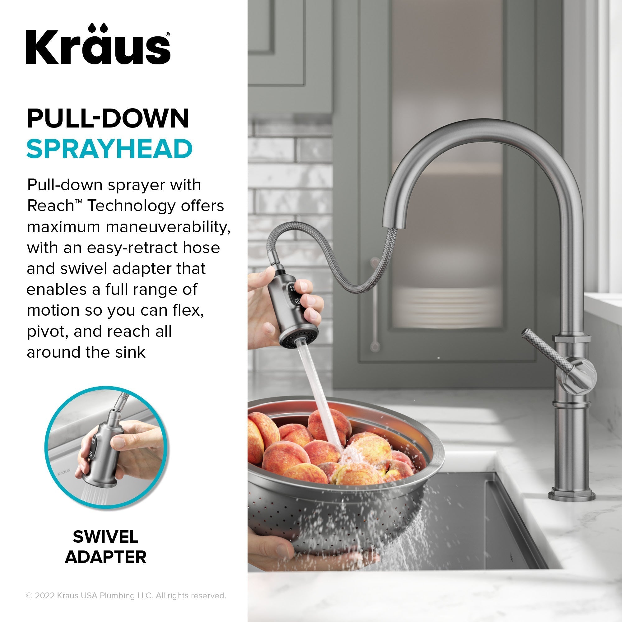 KRAUS Allyn Nut & Bolt Diamond Cut Brushed Gold Kitchen Faucet-Kitchen Faucets-DirectSinks