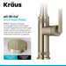 KRAUS Allyn Nut & Bolt Diamond Cut Kitchen Faucet in Antique Champagne Bronze-Kitchen Faucets-DirectSinks