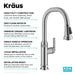 KRAUS Allyn Stainless Nut & Bolt Diamond Cut Kitchen Faucet-Kitchen Faucets-DirectSinks